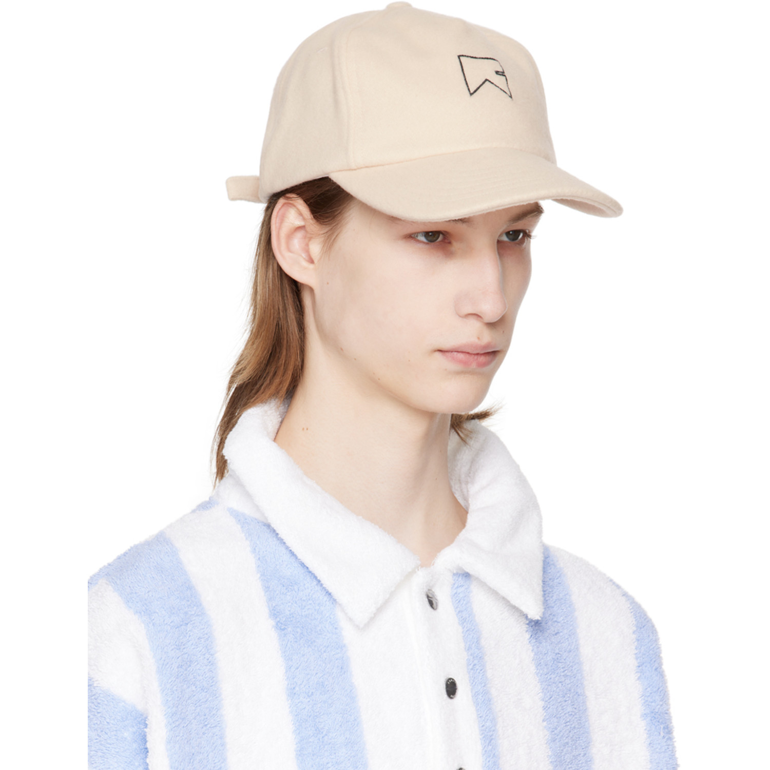  Rhude Beige Cashmere Chevron Logo Cap 