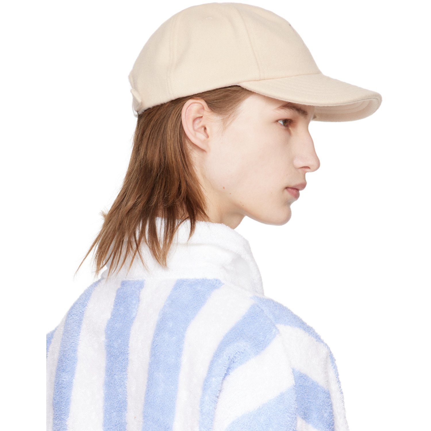  Rhude Beige Cashmere Chevron Logo Cap 