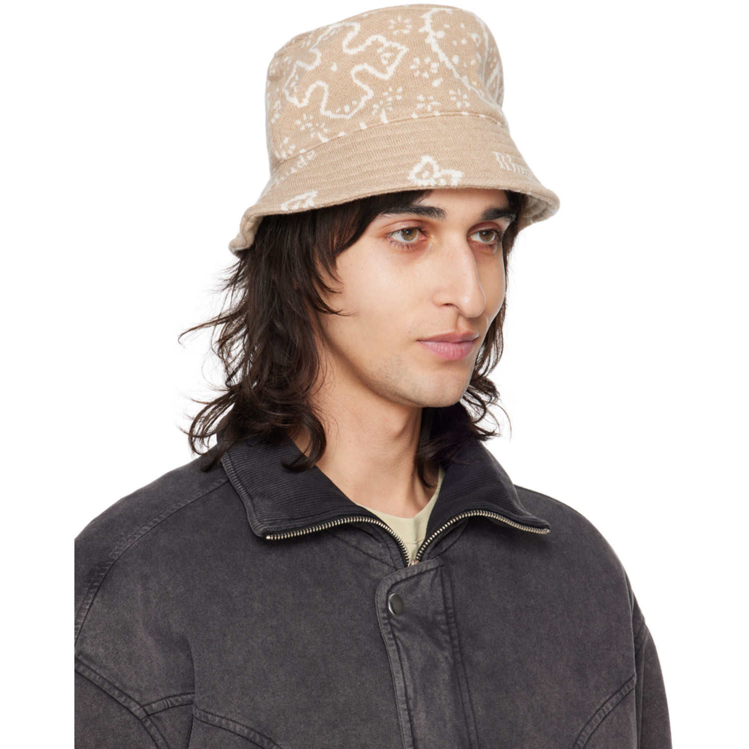  Rhude Beige Knit Bucket Hat 