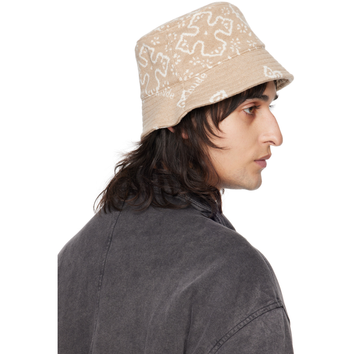  Rhude Beige Knit Bucket Hat 