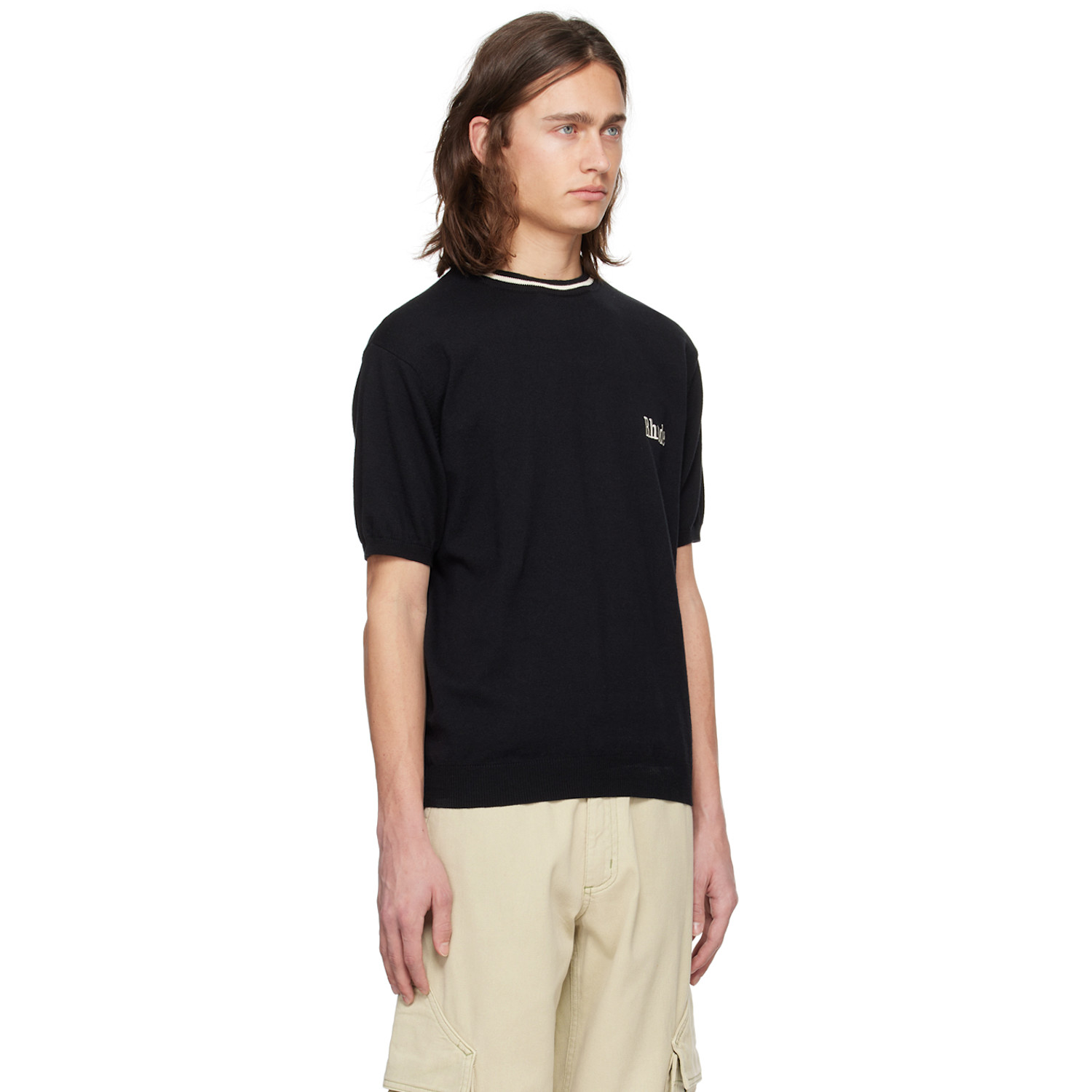  Rhude Black Embroidered Sweater 