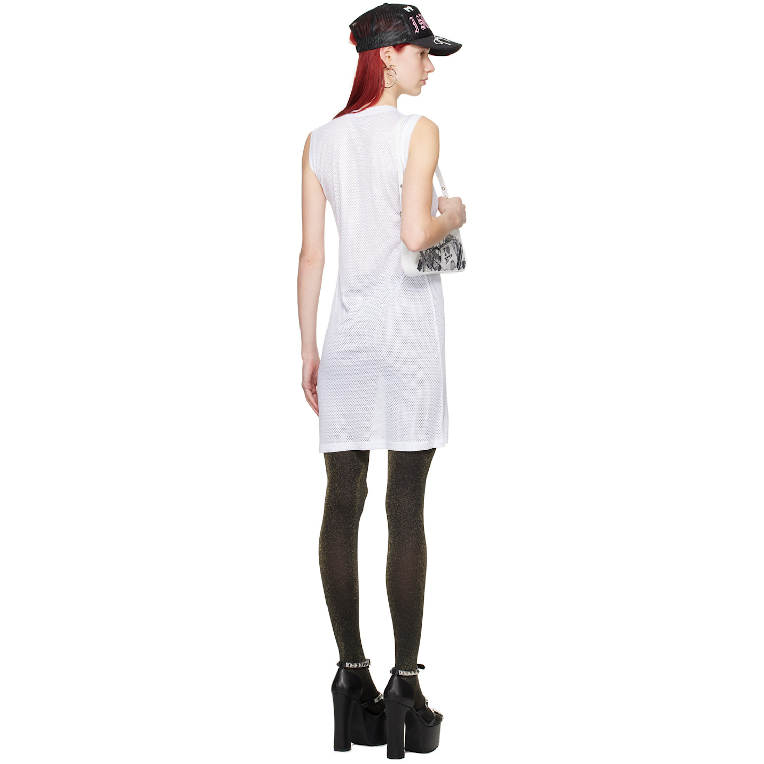  Ashley Williams White Bow Midi Dress 