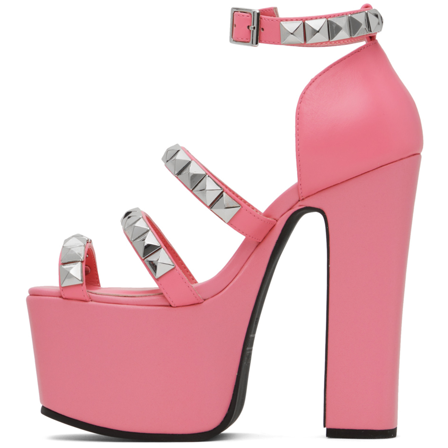  Ashley Williams Pink Studded Iris Heels 