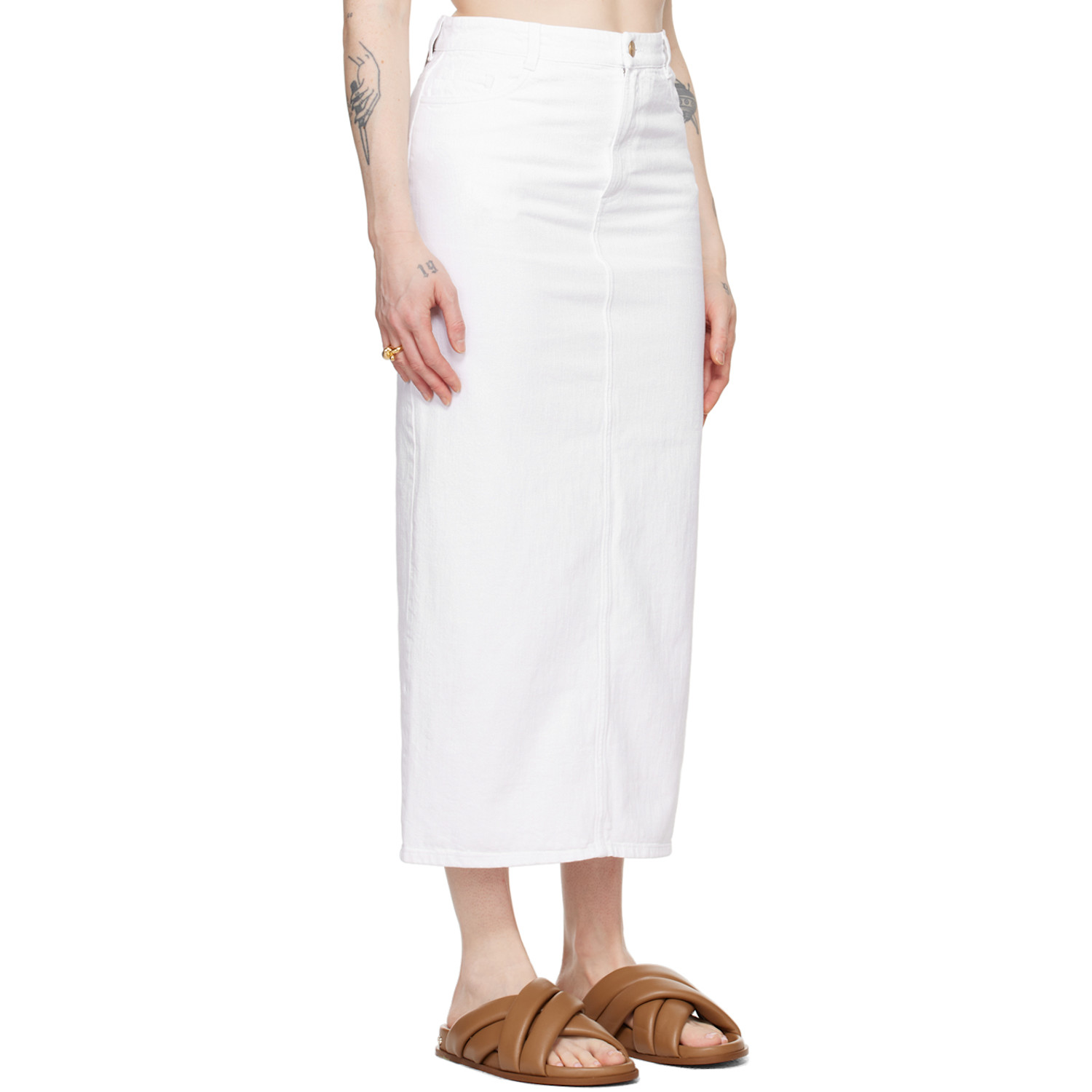  Tove White Sera Denim Midi Skirt 