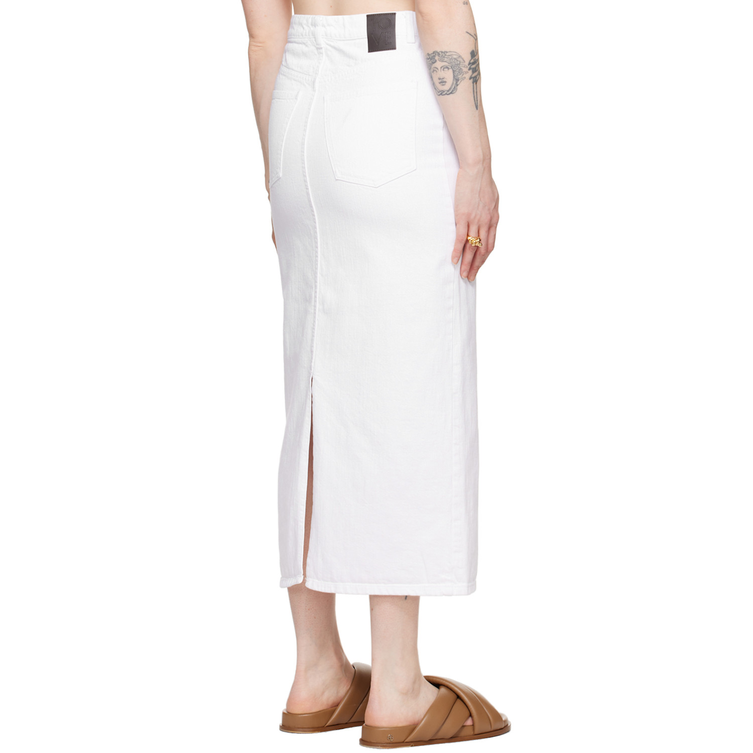  Tove White Sera Denim Midi Skirt 