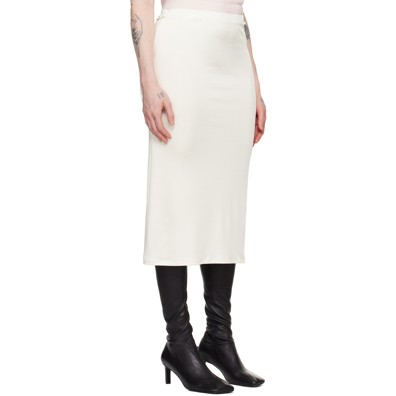  Tove White Flor Midi Skirt 