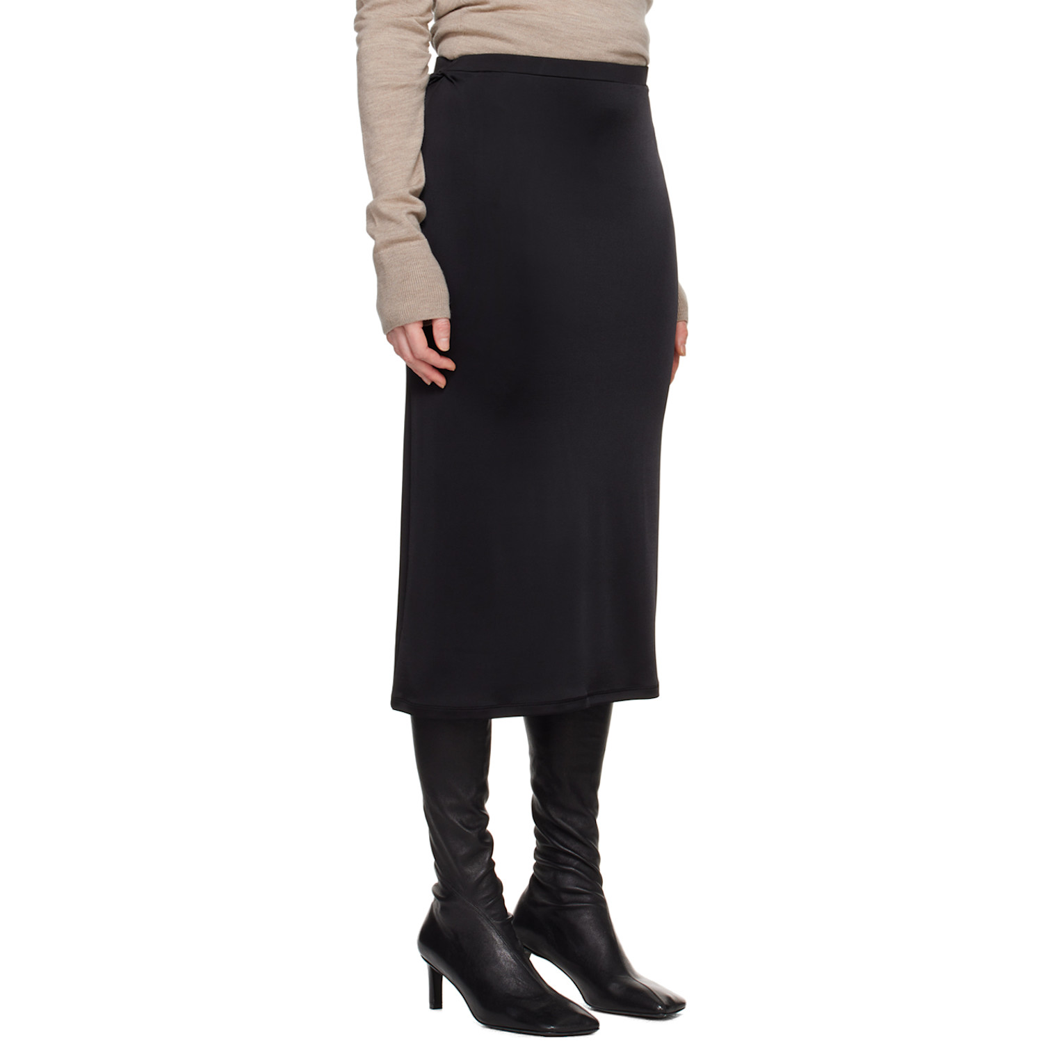  Tove Black Flor Midi Skirt 