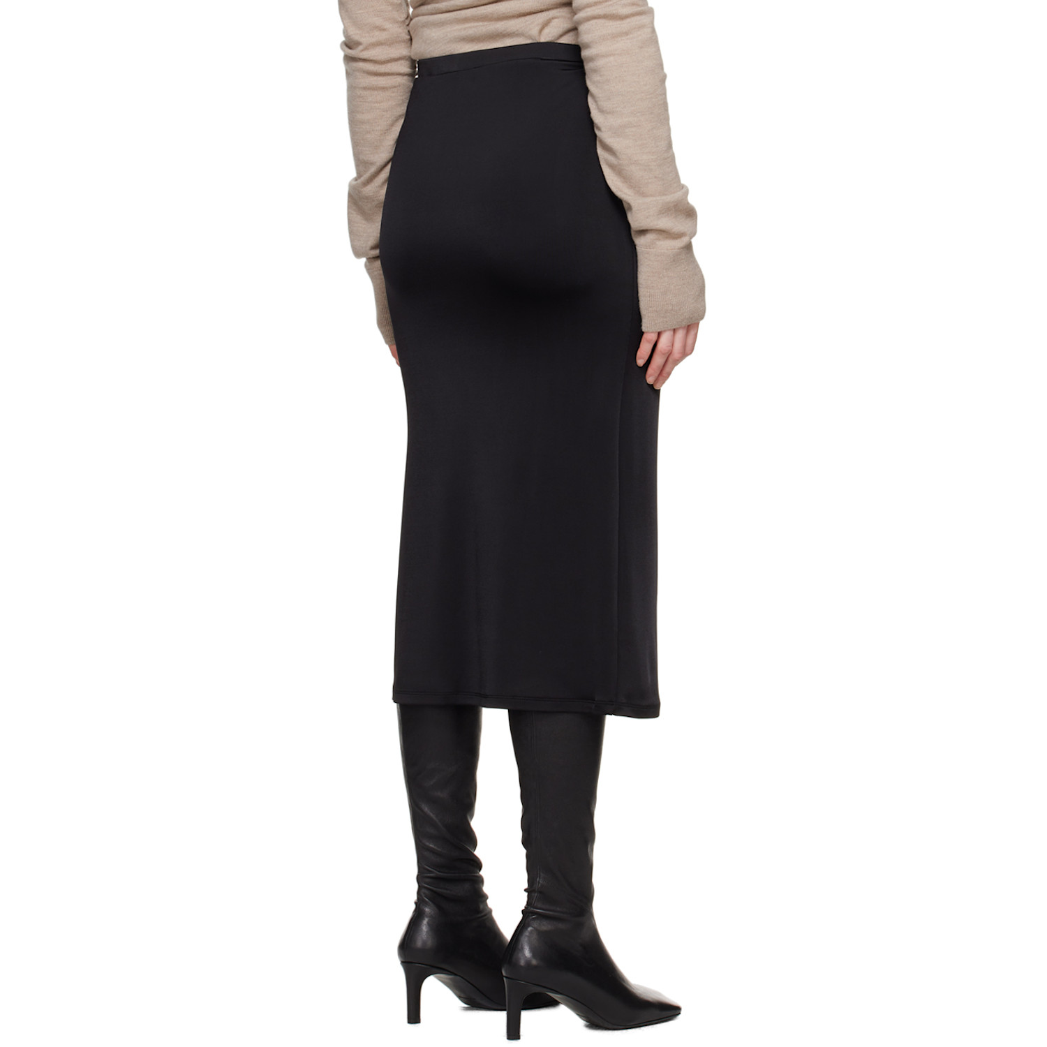  Tove Black Flor Midi Skirt 