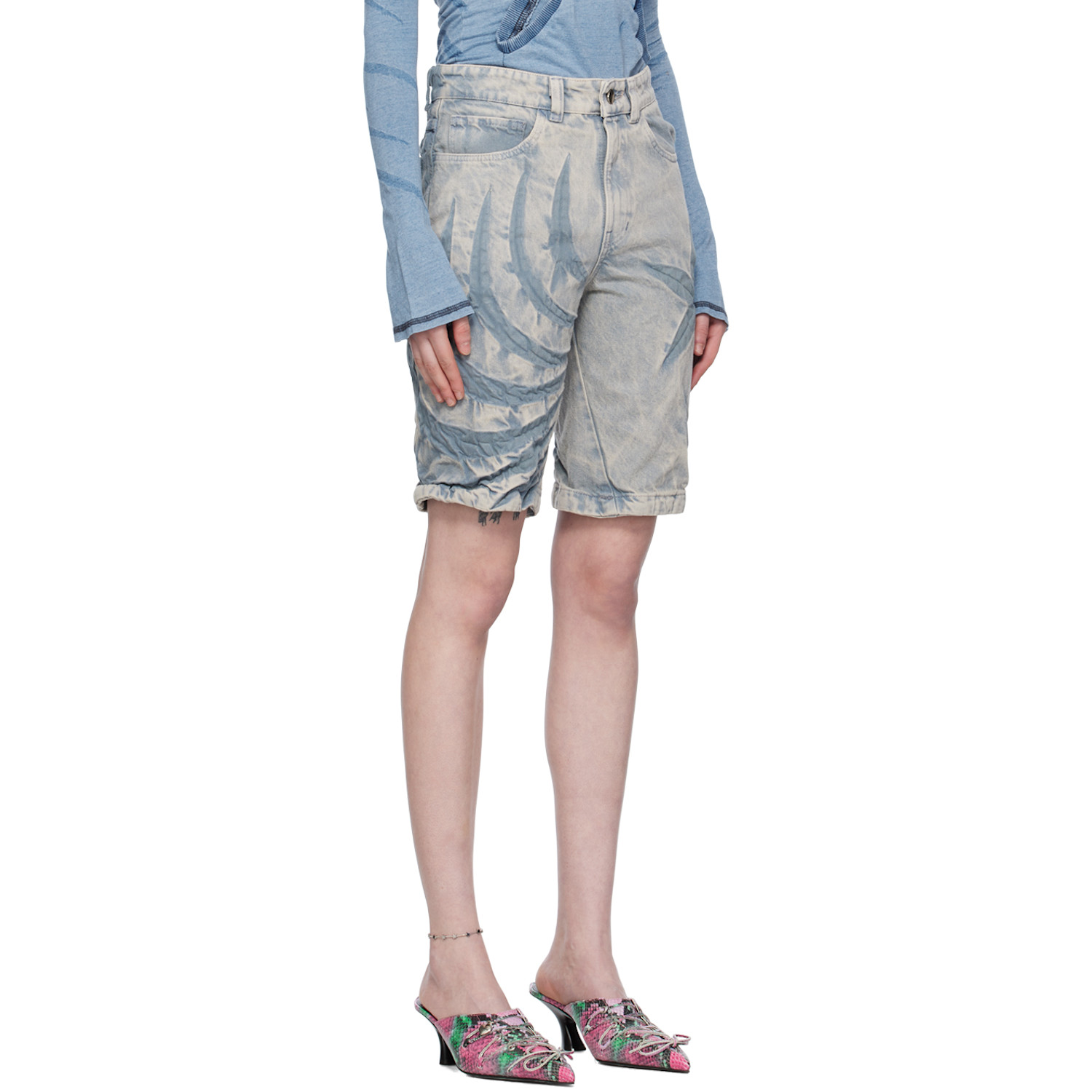  Masha Popova Ssense Exclusive Blue Denim Shorts 