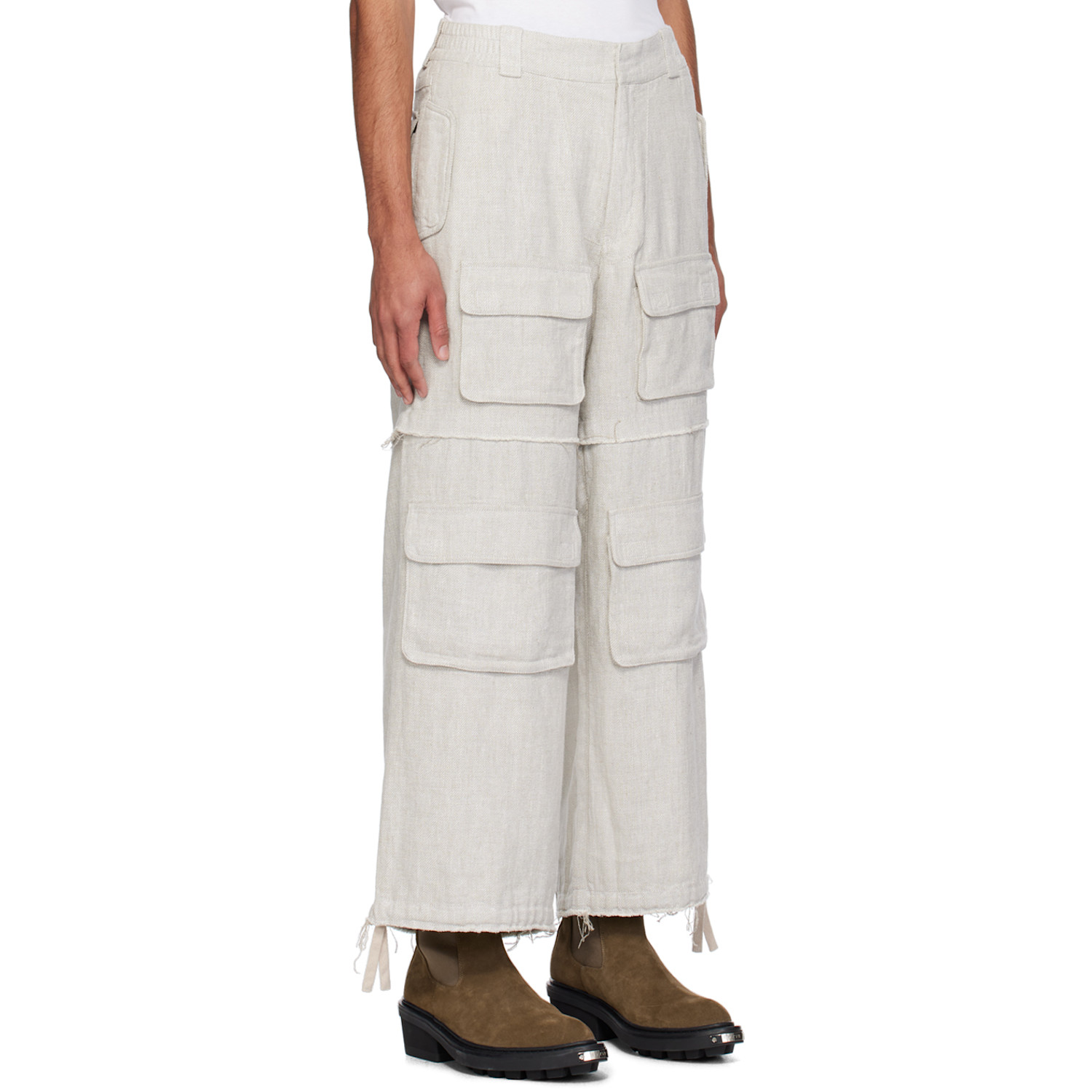  Misbhv Gray Raw Edge Cargo Pants 