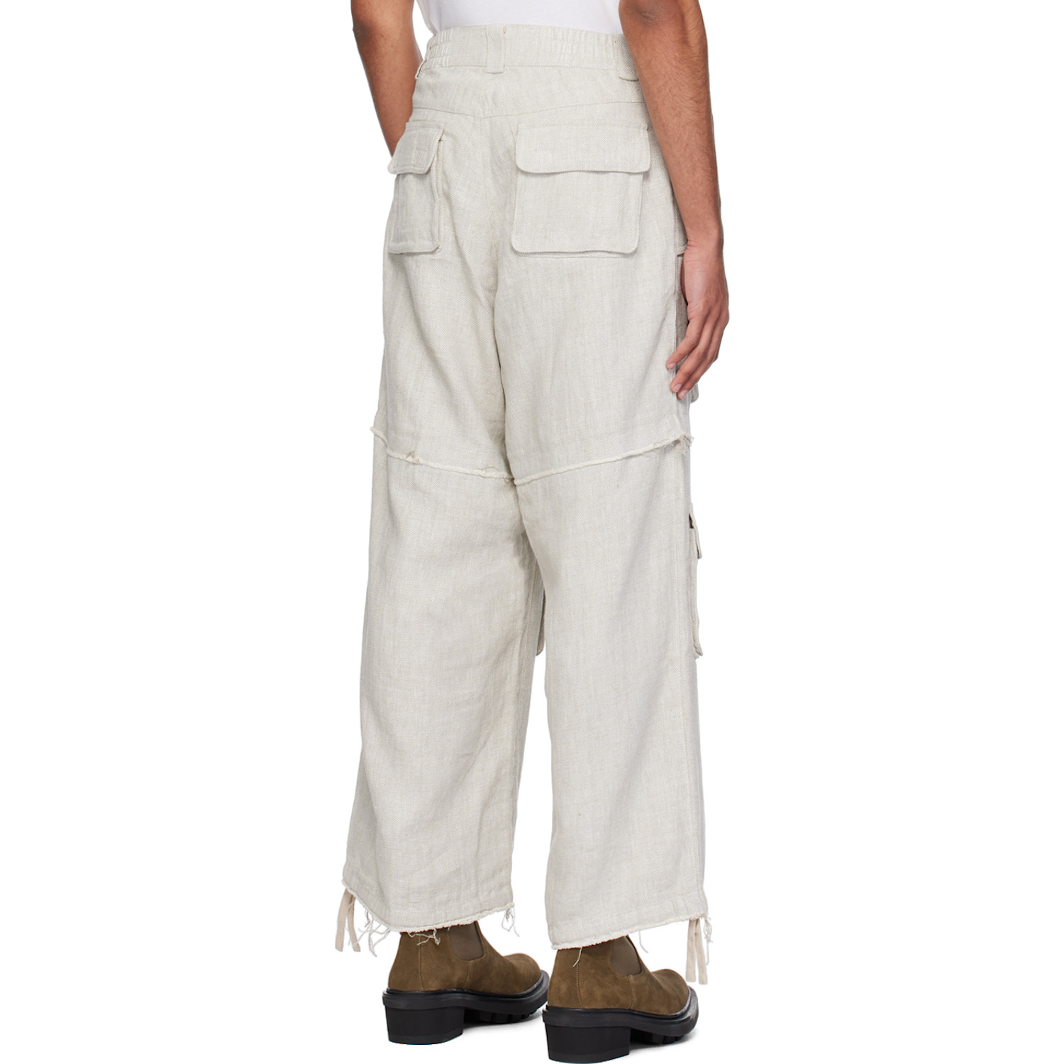  Misbhv Gray Raw Edge Cargo Pants 