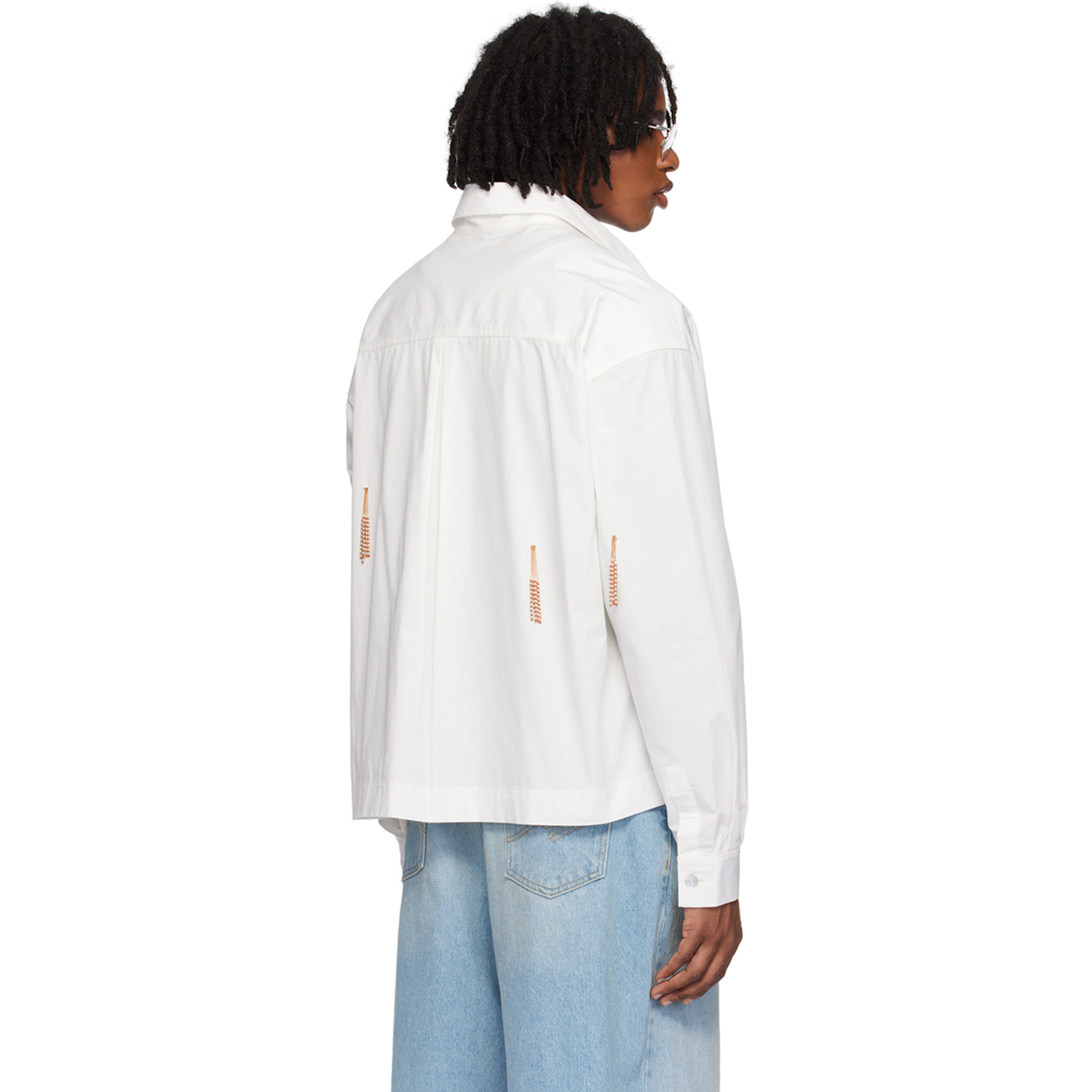  Bonsai White Beaded Shirt 
