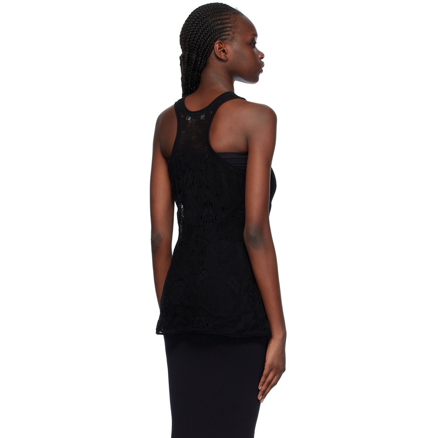  Olēnich Black Racer Back Tank Top 
