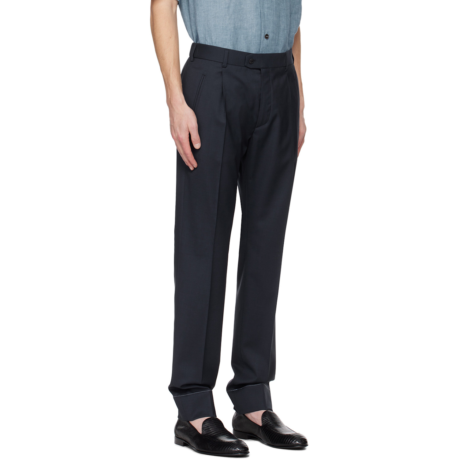  Brioni Navy Shebha Trousers 