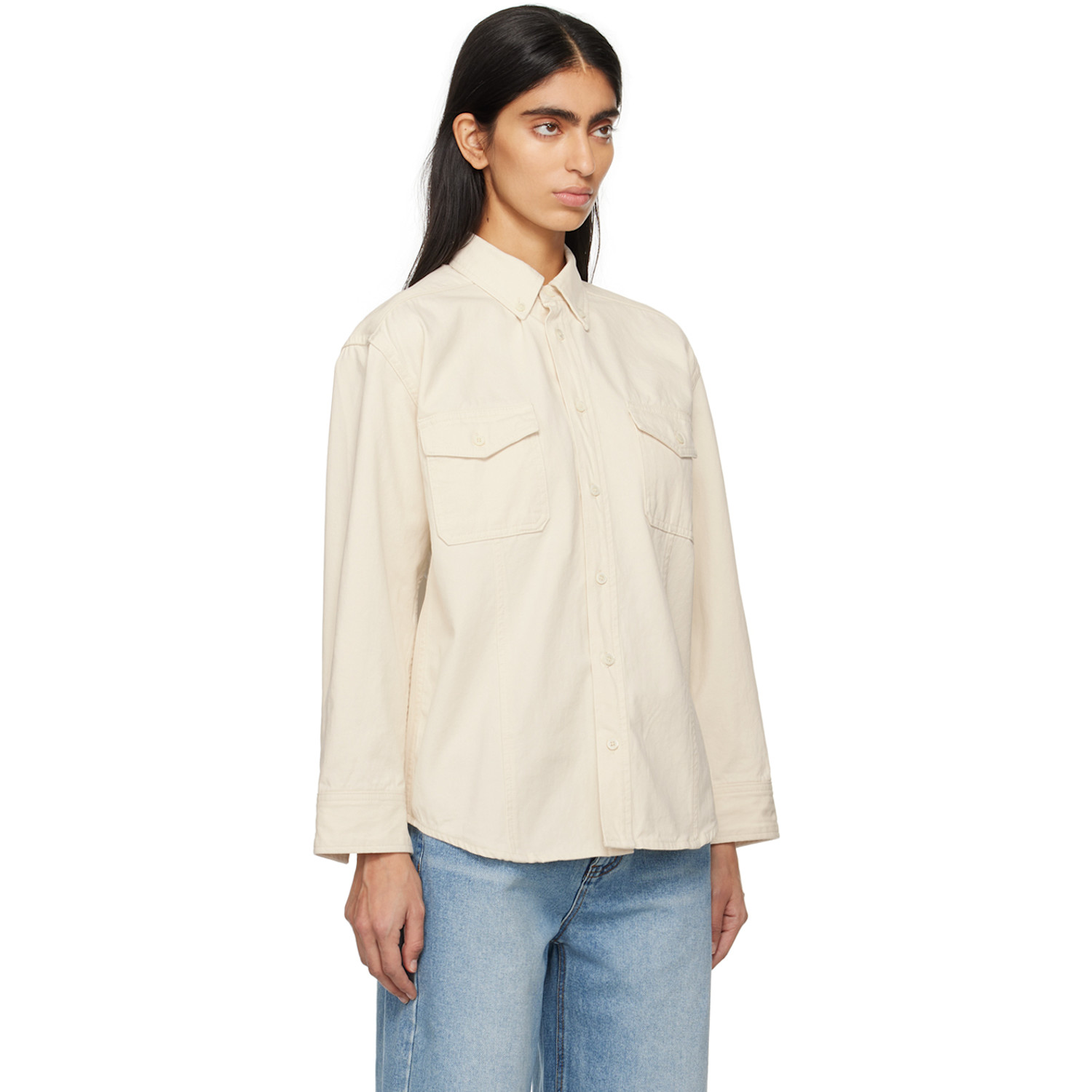  Dunst Off-white Classic Denim Shirt 