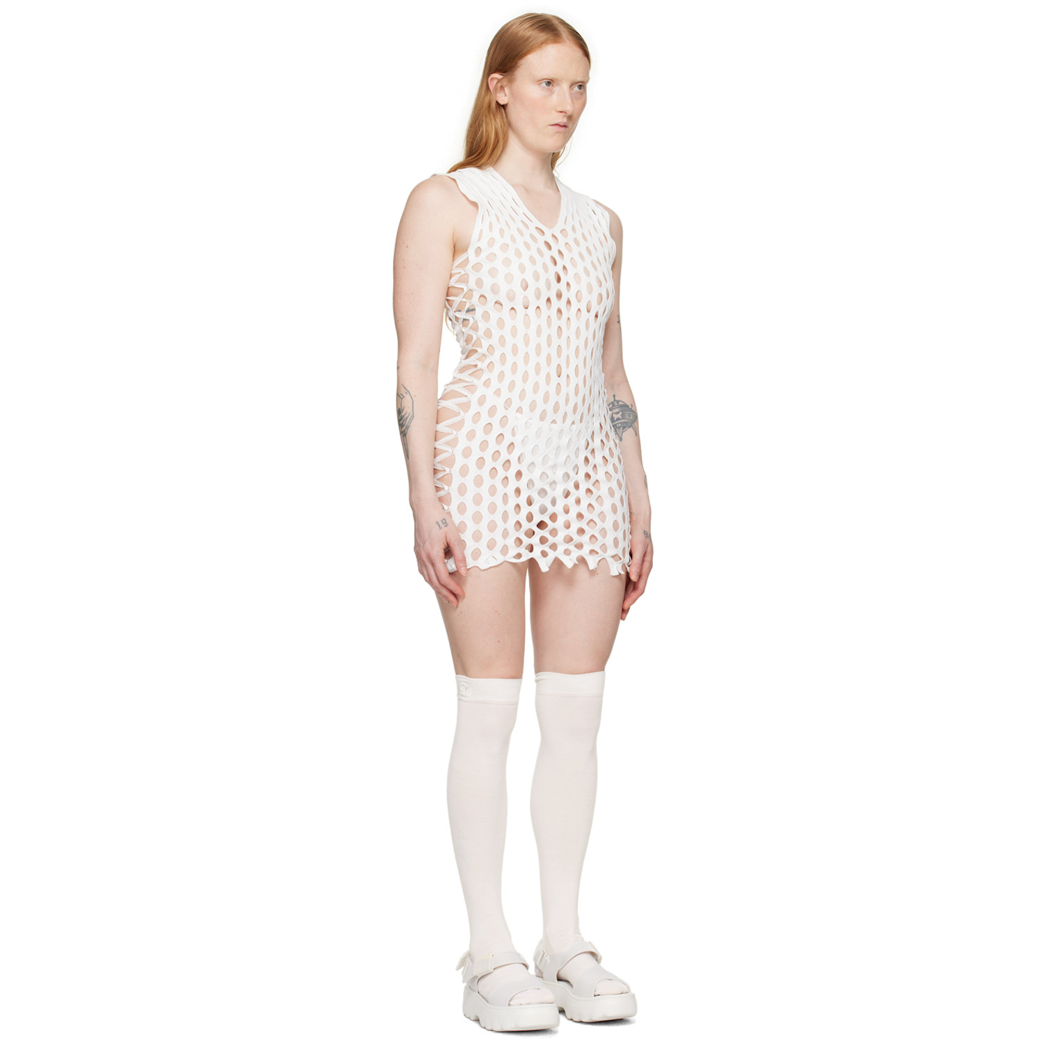  Sinéad O’dwyer White Squiggle Minidress 