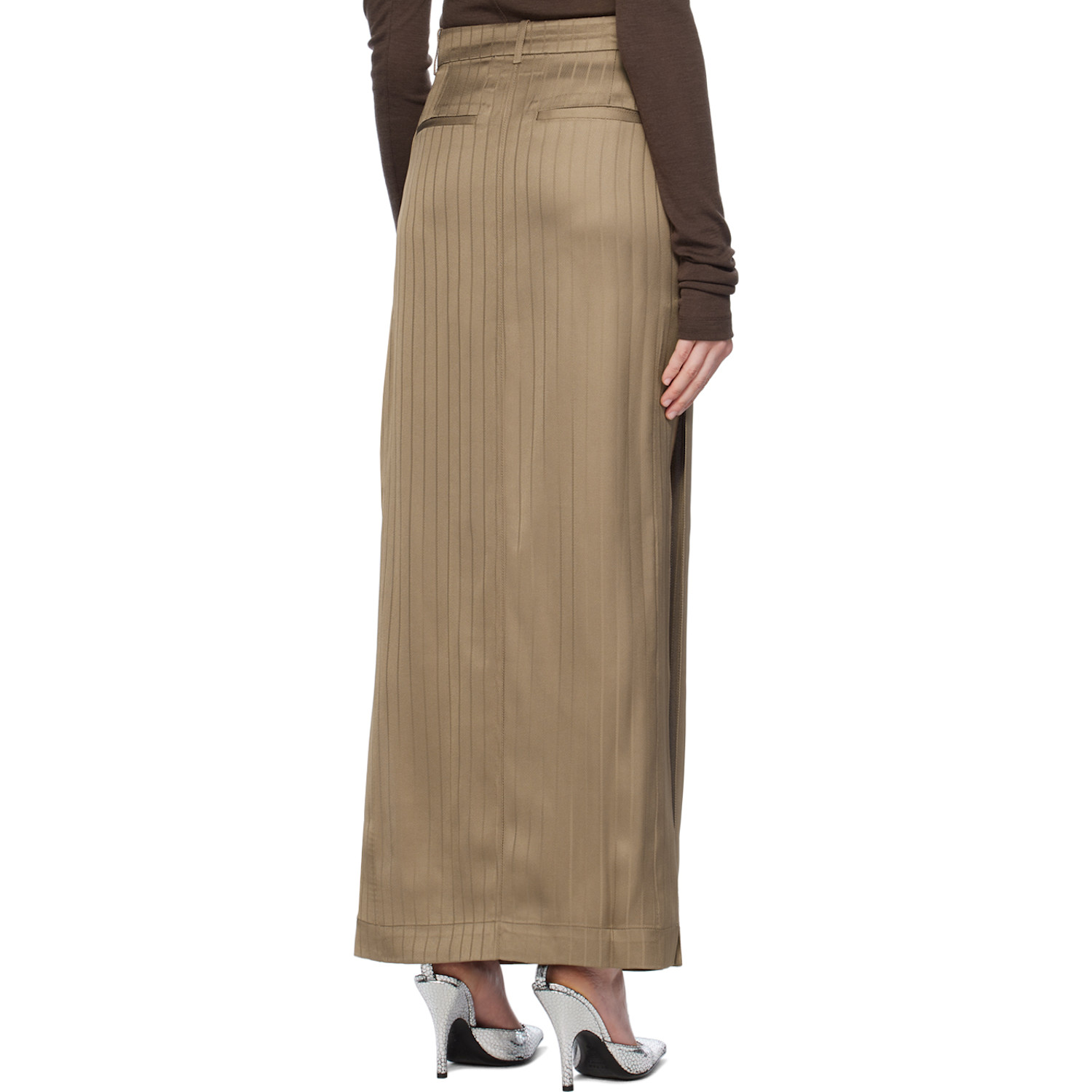  Remain Birger Christensen Brown Suiting Maxi Skirt 