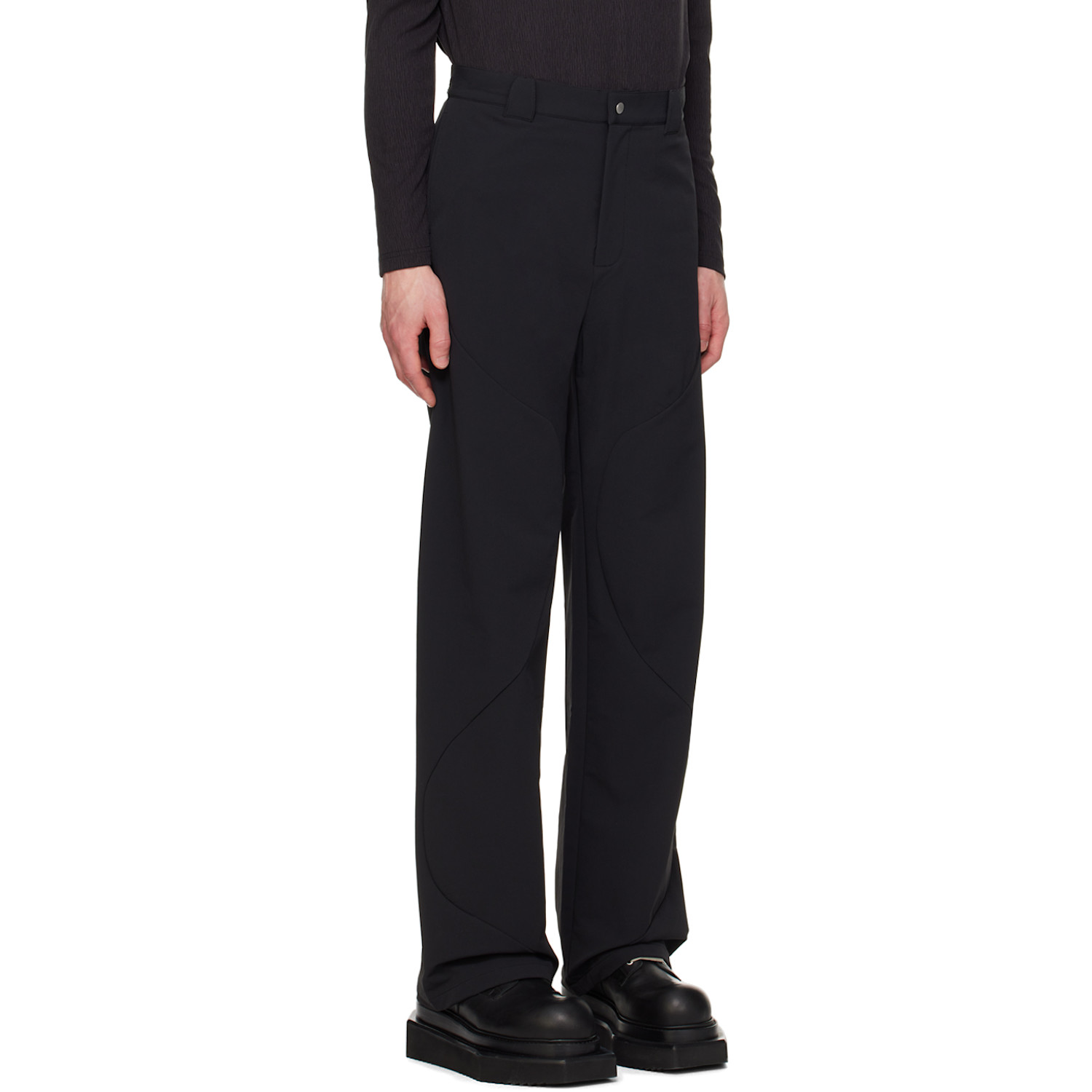  Uncertain Factor Black Roll Trousers 
