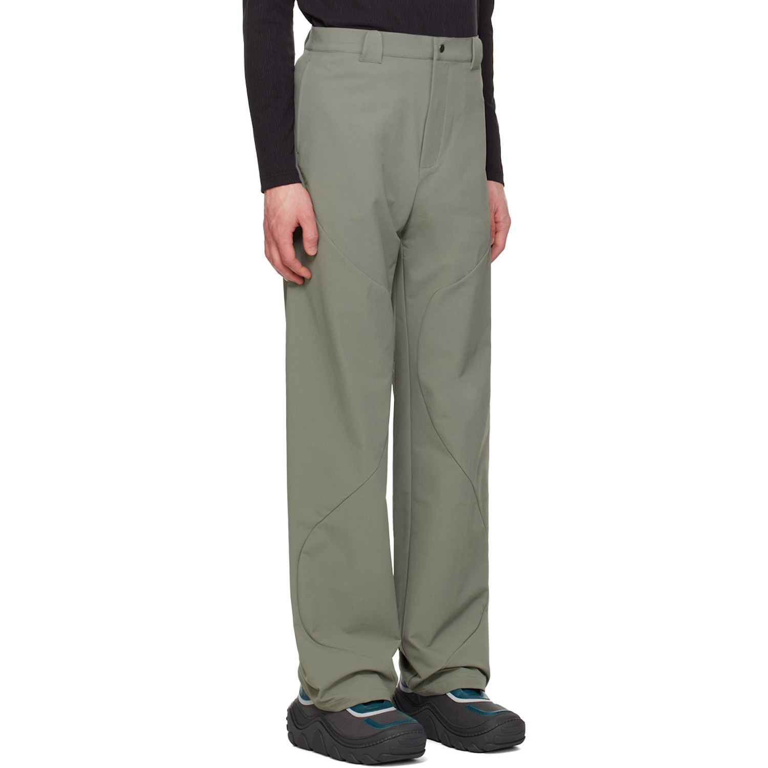  Uncertain Factor Khaki Roll Trousers 