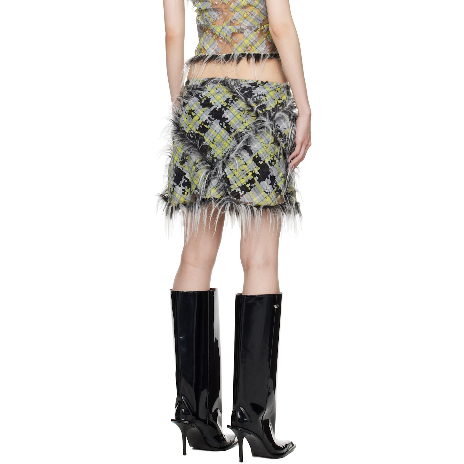  Diesel Black & Green O-begy Miniskirt 