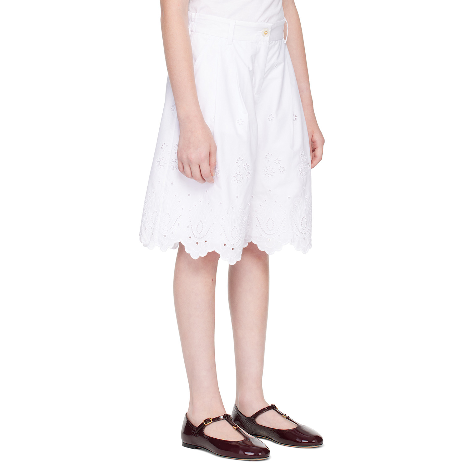  Dolce&gabbana Kids White Broderie Anglaise Shorts 