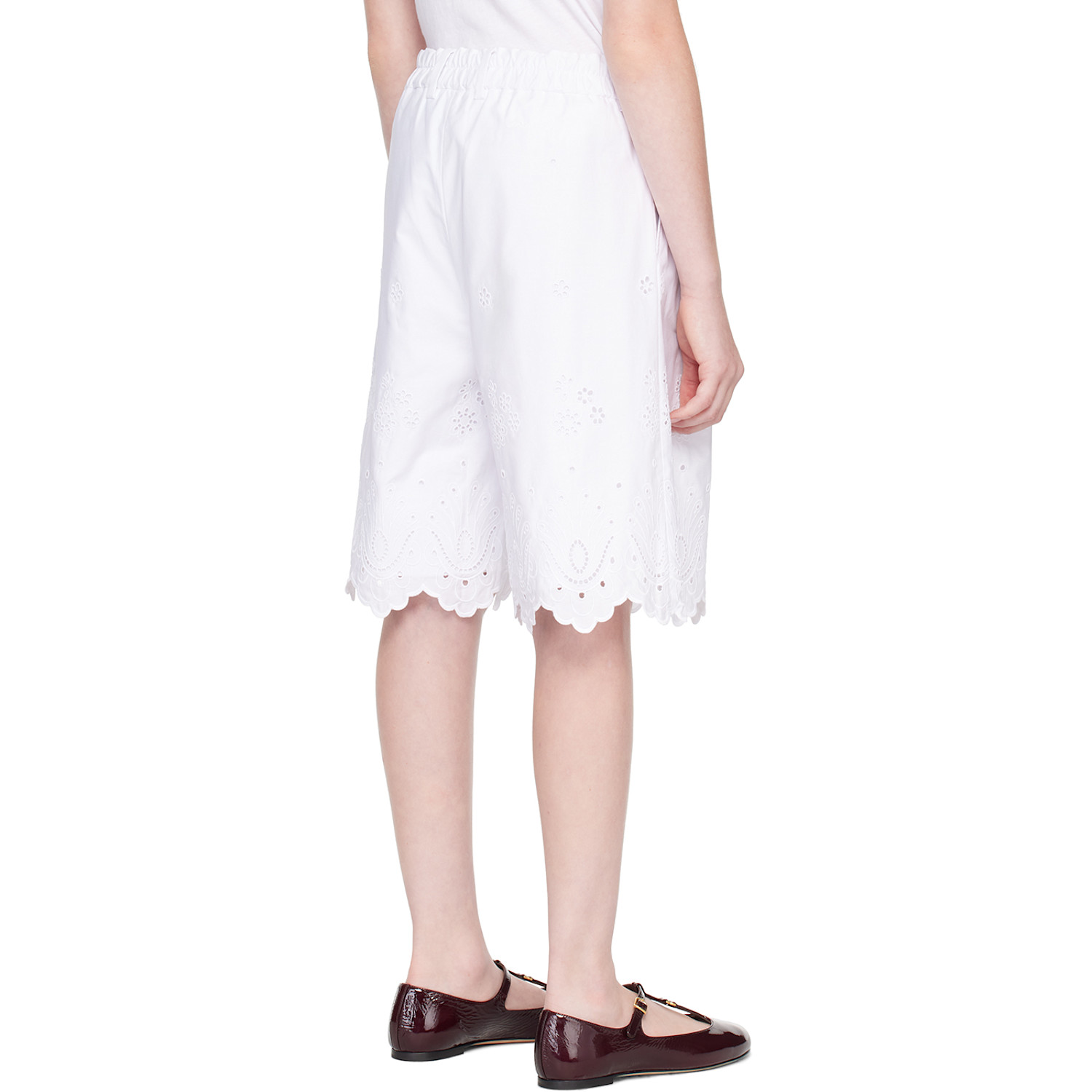  Dolce&gabbana Kids White Broderie Anglaise Shorts 