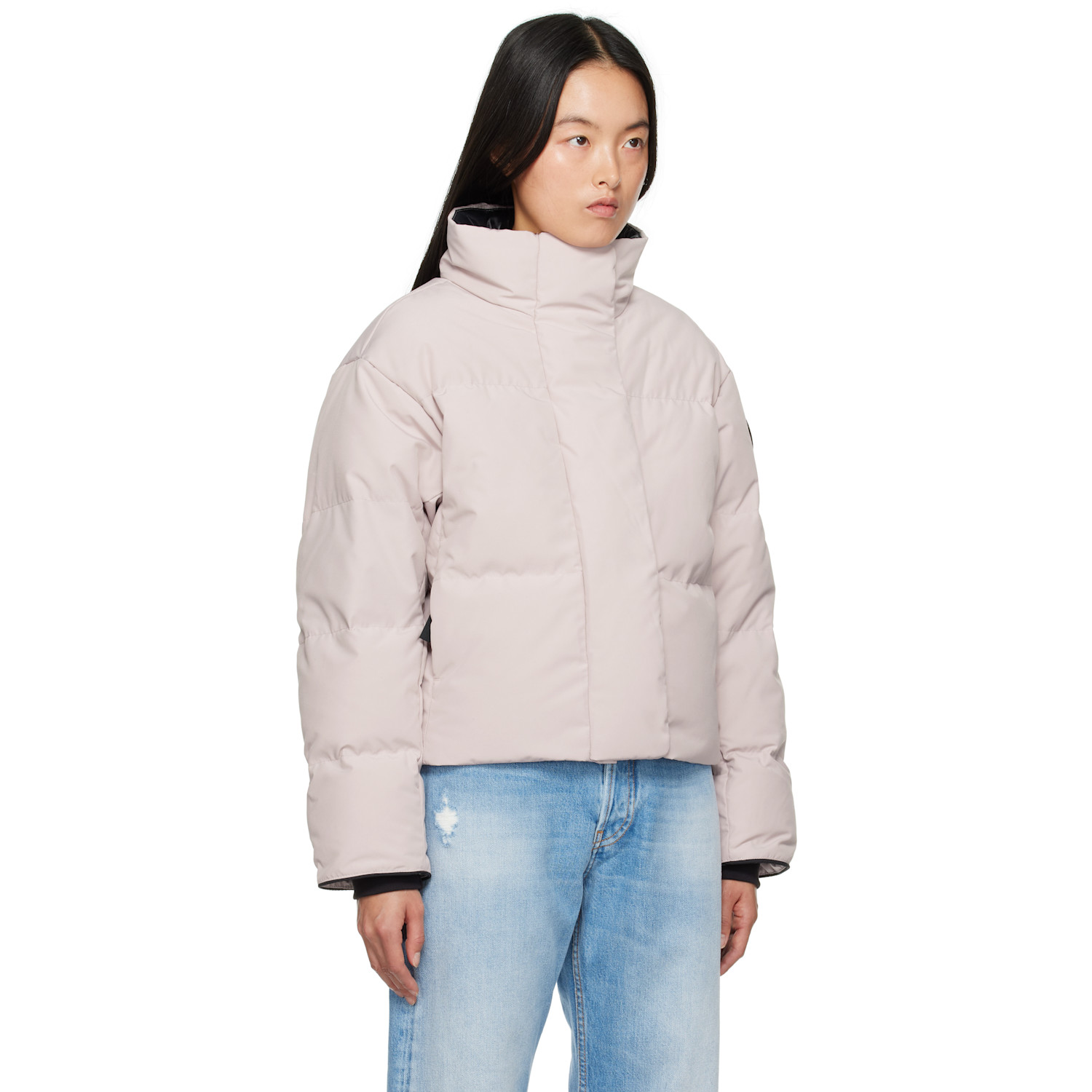  Canada Goose Pink 'black Label' Grandview Cropped Down Jacket 