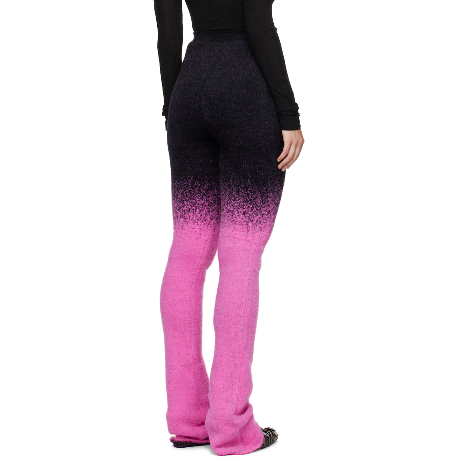  Ottolinger Ssense Exclusive Black & Pink Knit Exaggerated Lounge Pants 