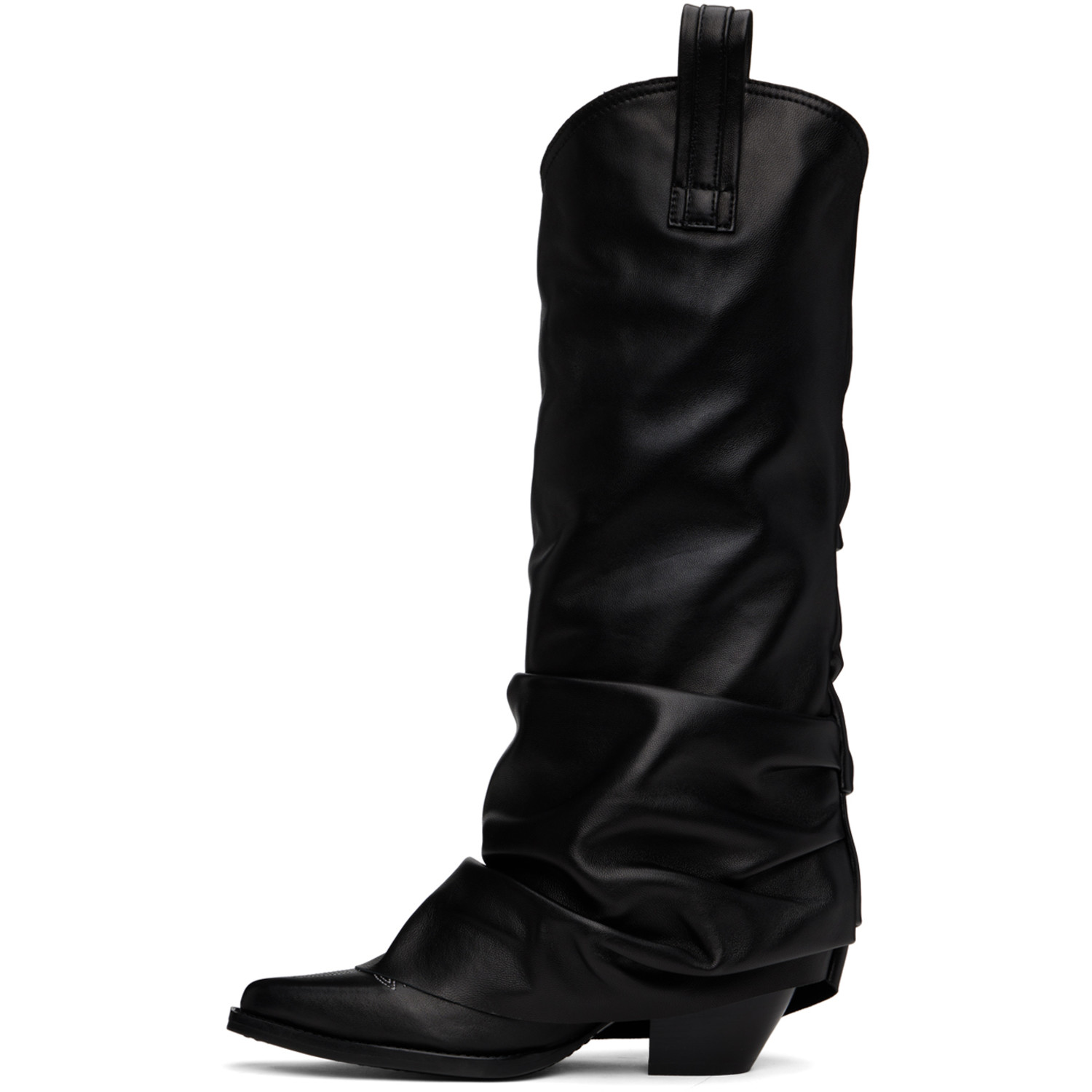  R13 Black Mid Cowboy Sleeve Boots 