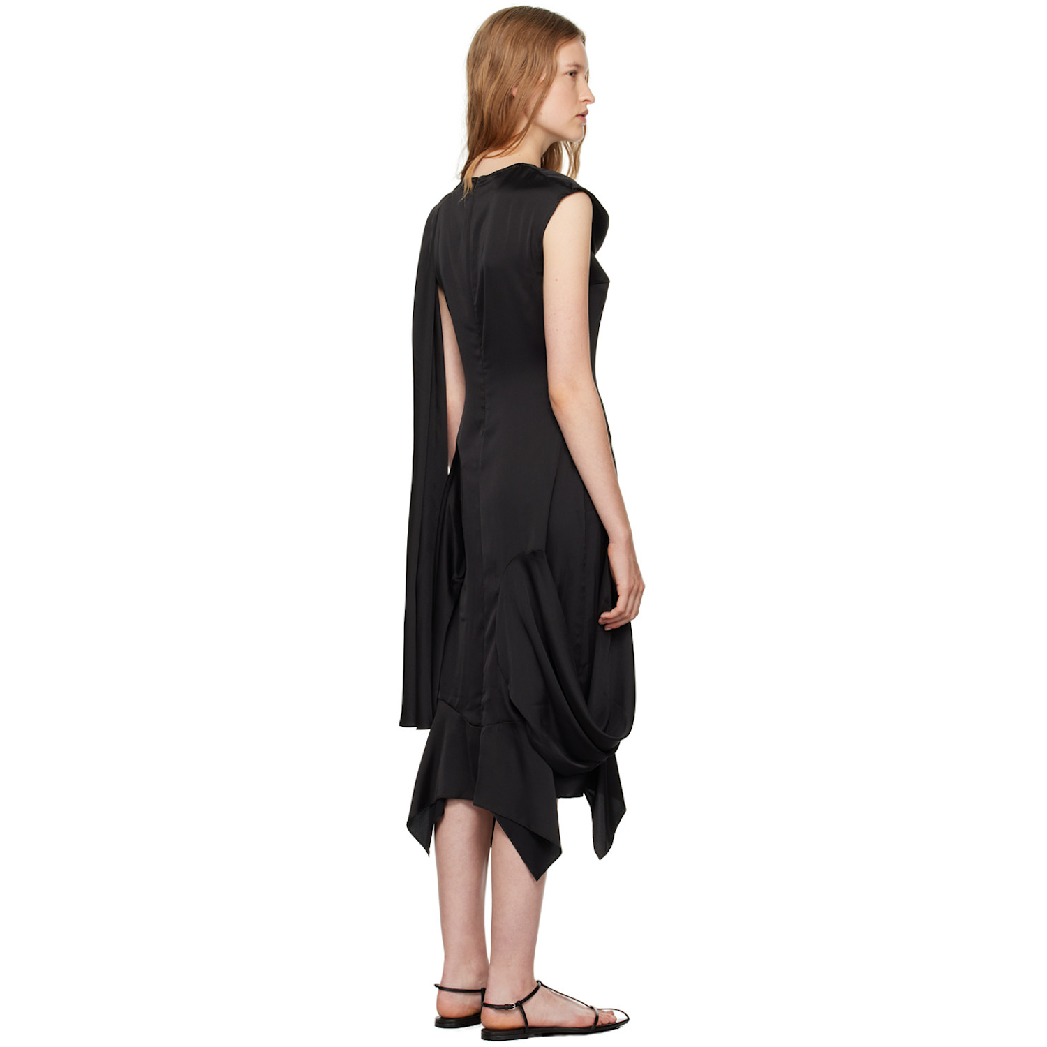  J.kim Black Basque Vaza Midi Dress 