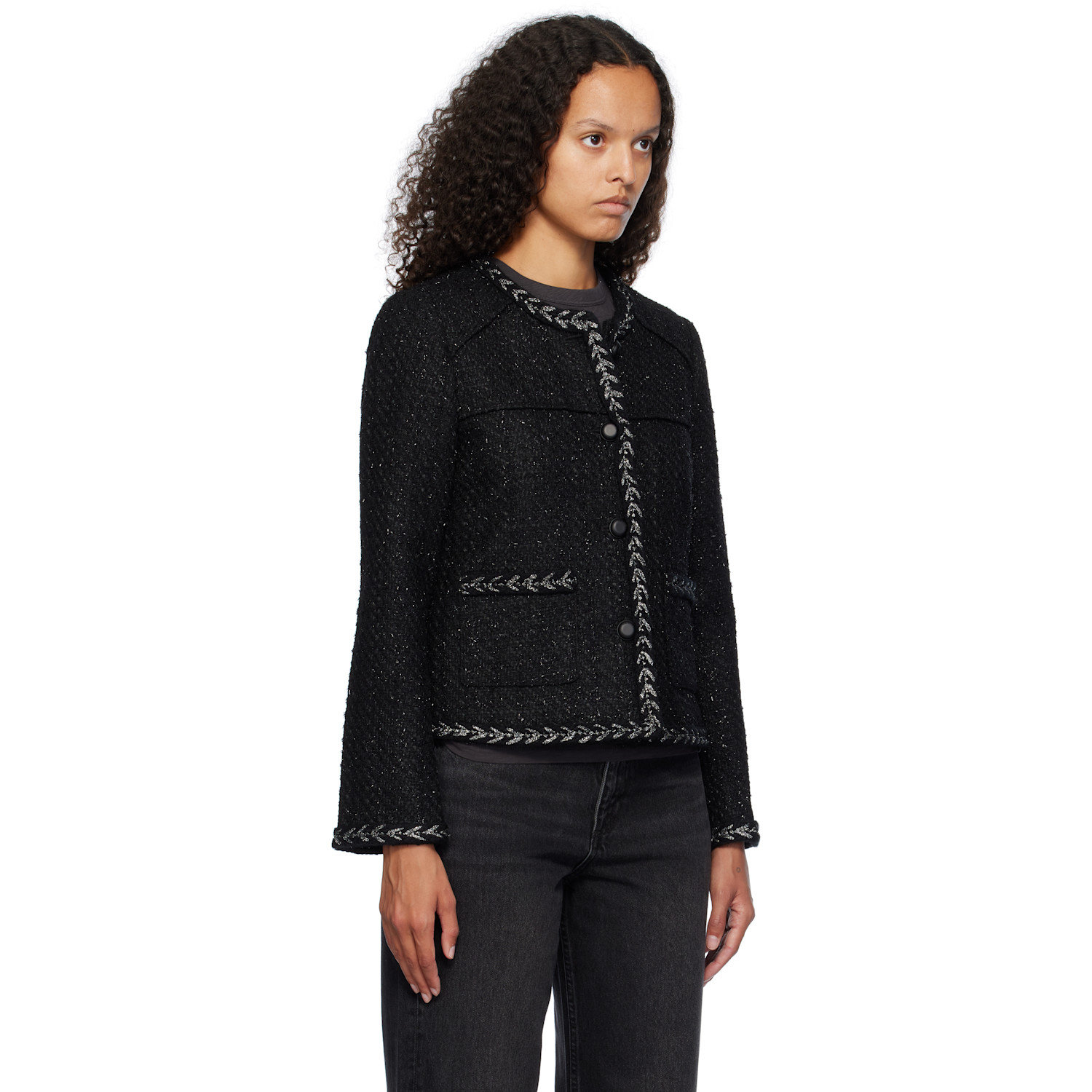  Rag & Bone Black Mirabelle Tweed Jacket 
