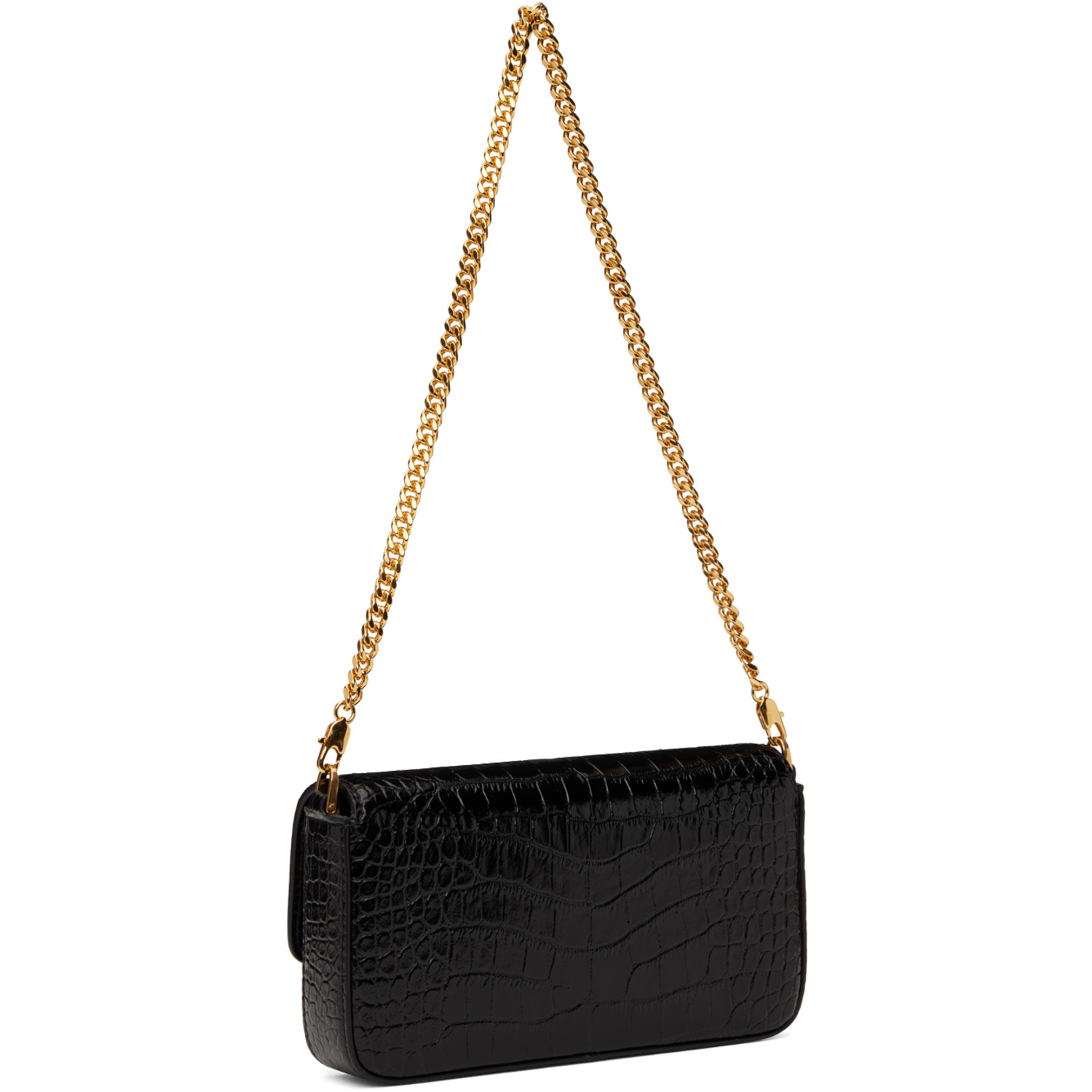  Tom Ford Black Crocodile Leather Wallis Mini Bag 