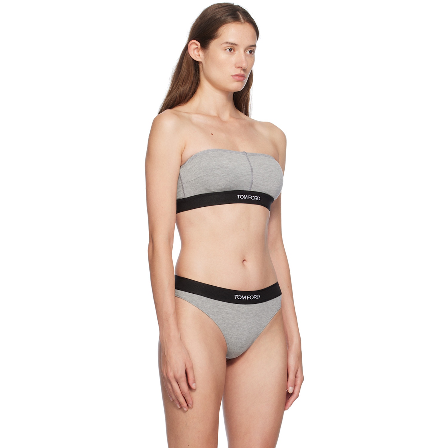  Tom Ford Gray Modal Signature Bandeau Bra 