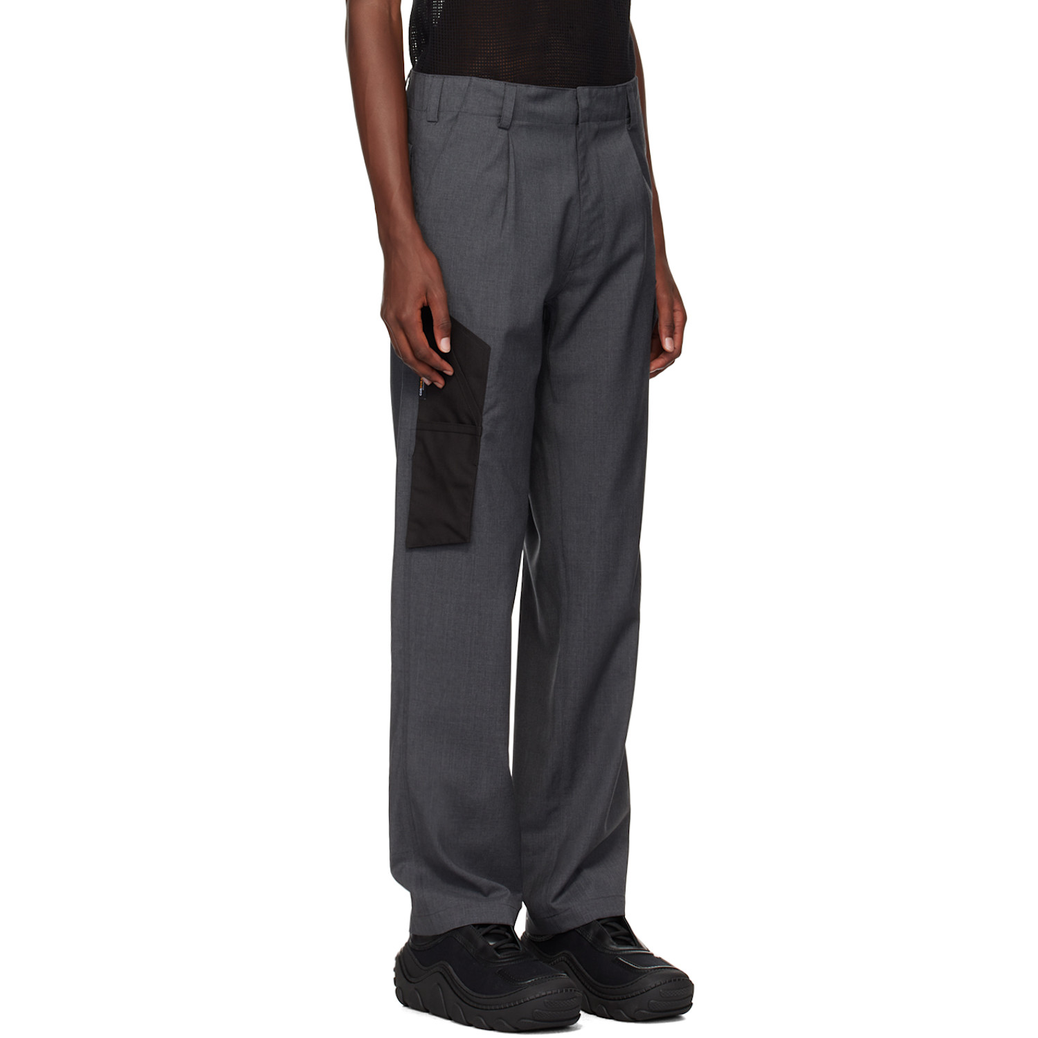  Olly Shinder Gray Knife Pocket Cargo Pants 