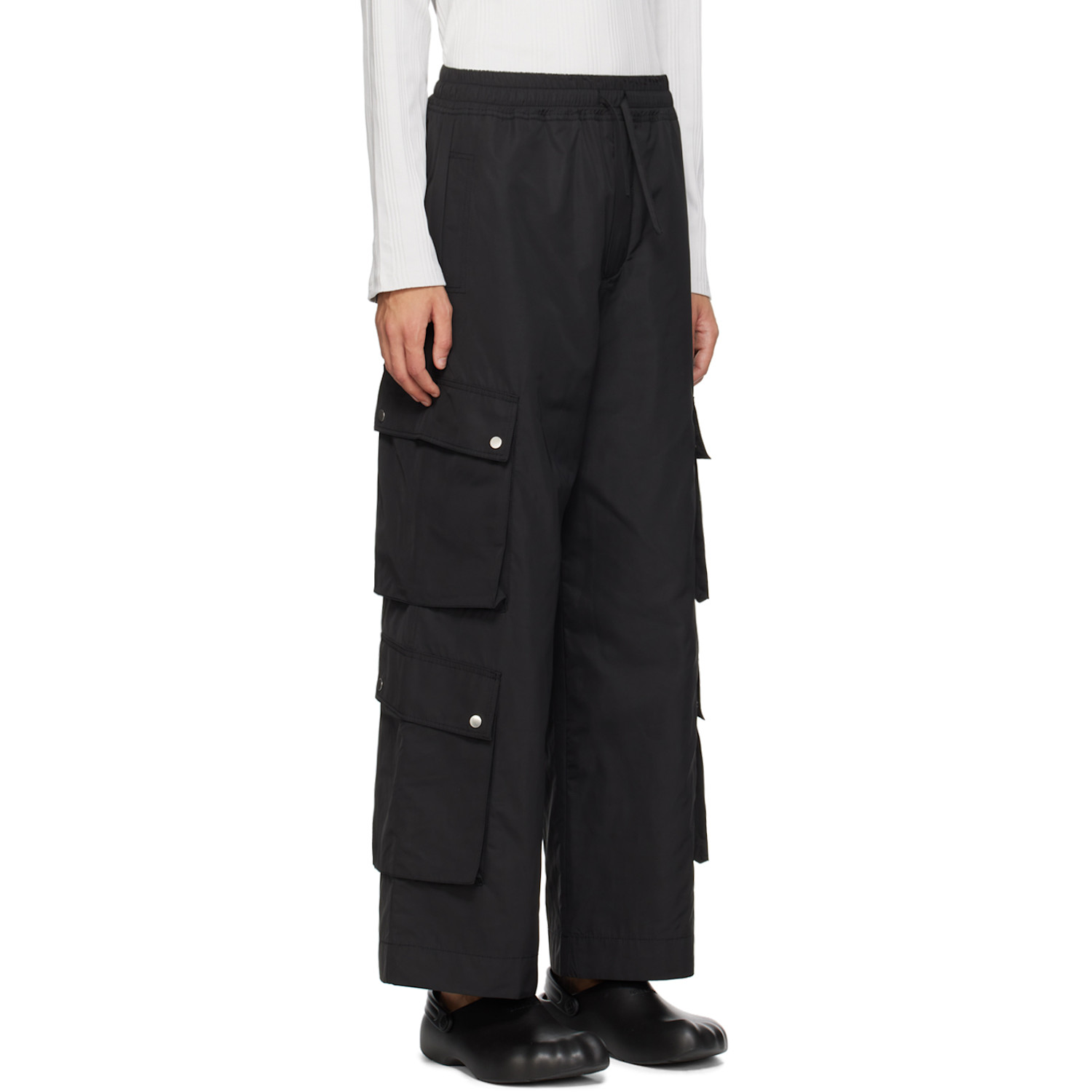  Fffpostalservice Black Drawstring Cargo Pants 