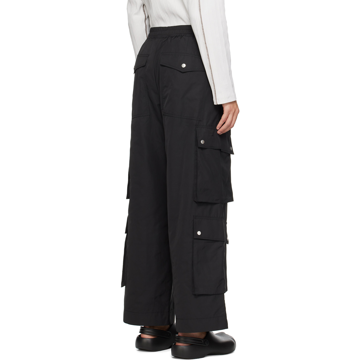  Fffpostalservice Black Drawstring Cargo Pants 