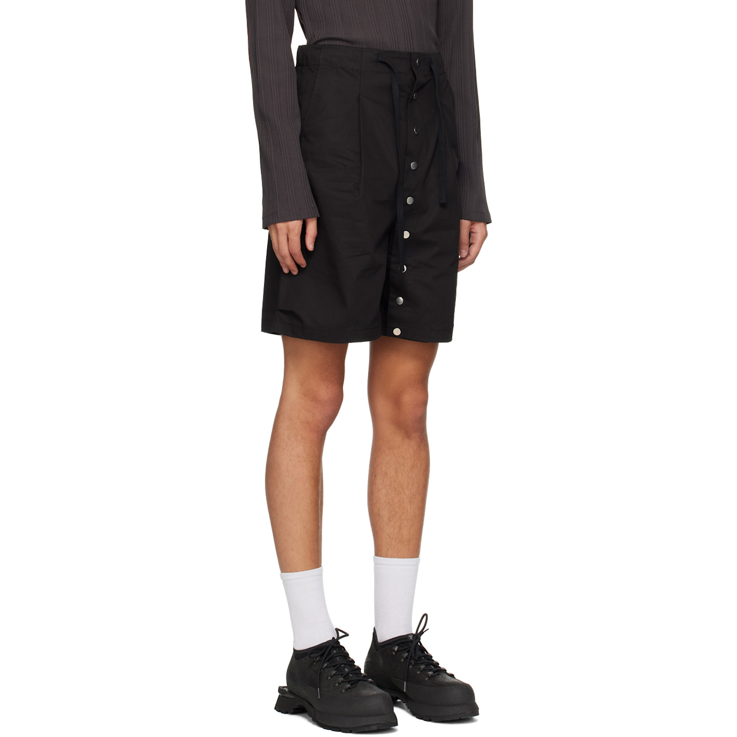  Fffpostalservice Black Press-stud Shorts 