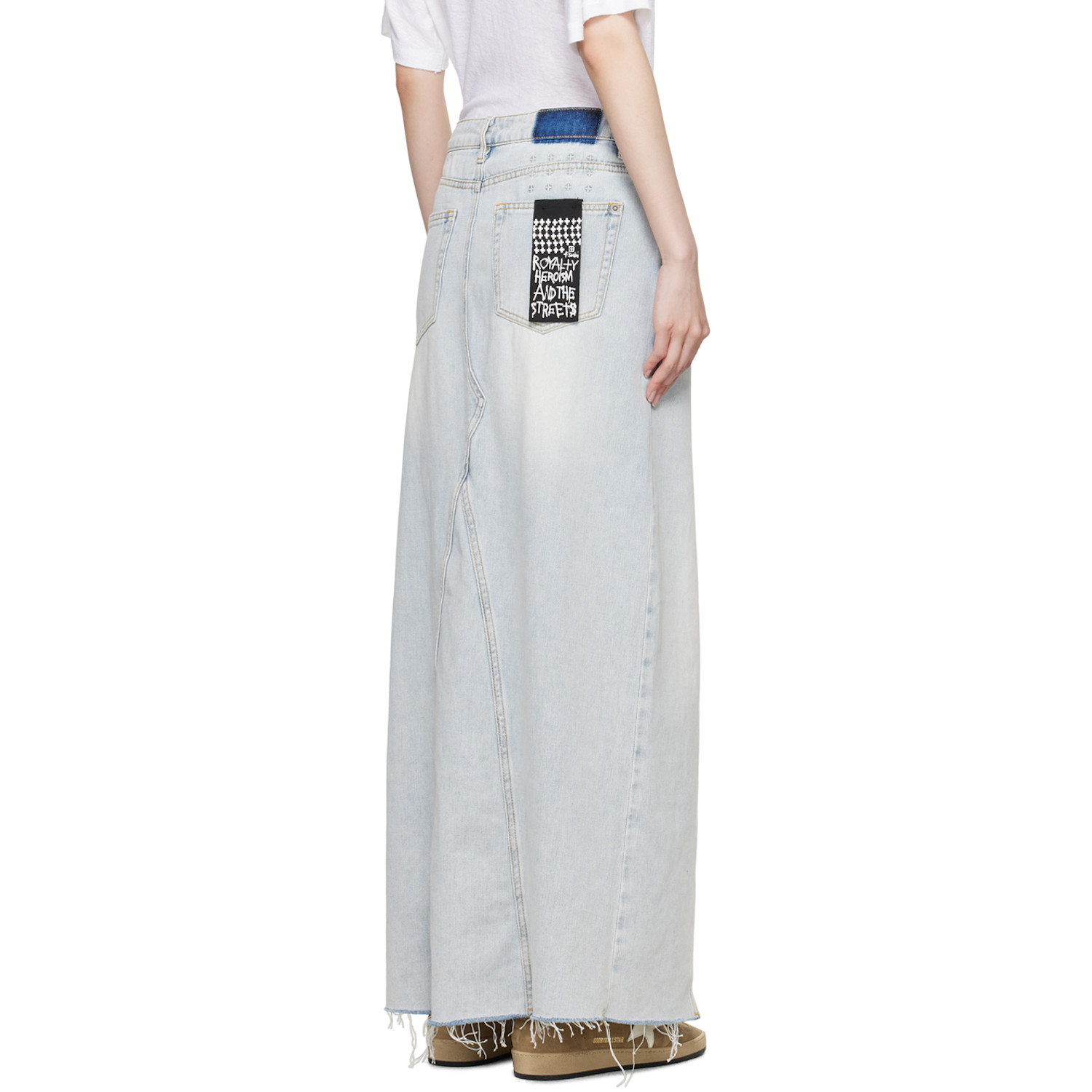  Ksubi Blue Relax Skyfall Denim Maxi Skirt 