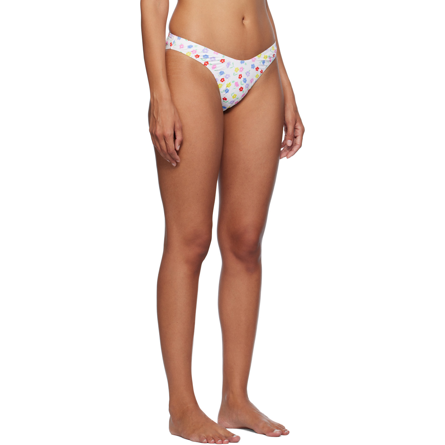  Frankies Bikinis White Suki Floral Classic Bikini Bottom 