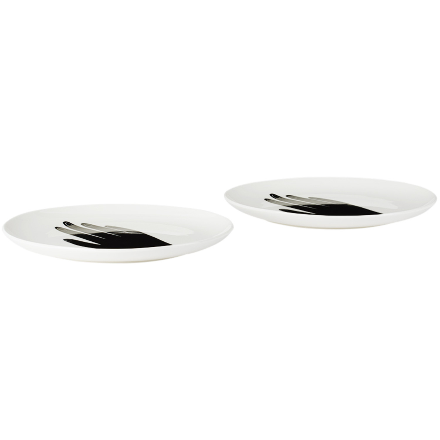 Maison Balzac White & Black 'les Mains' Dinner Plate Set 