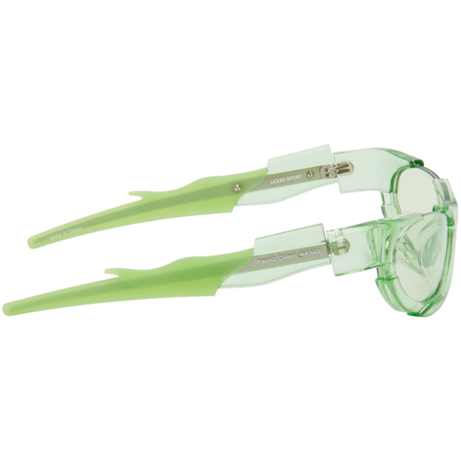  Feng Chen Wang Ssense Exclusive Green Phoenix Sunglasses 