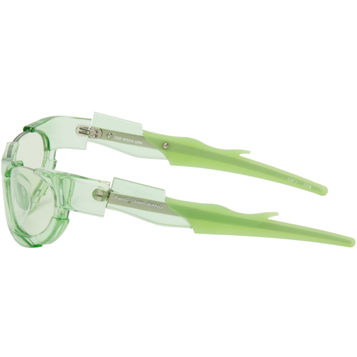  Feng Chen Wang Ssense Exclusive Green Phoenix Sunglasses 