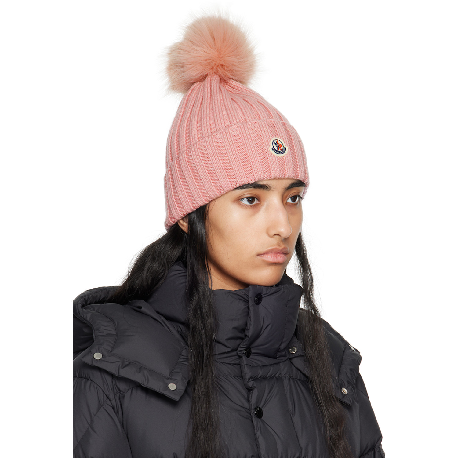  Moncler Pink Pom Pom Beanie 