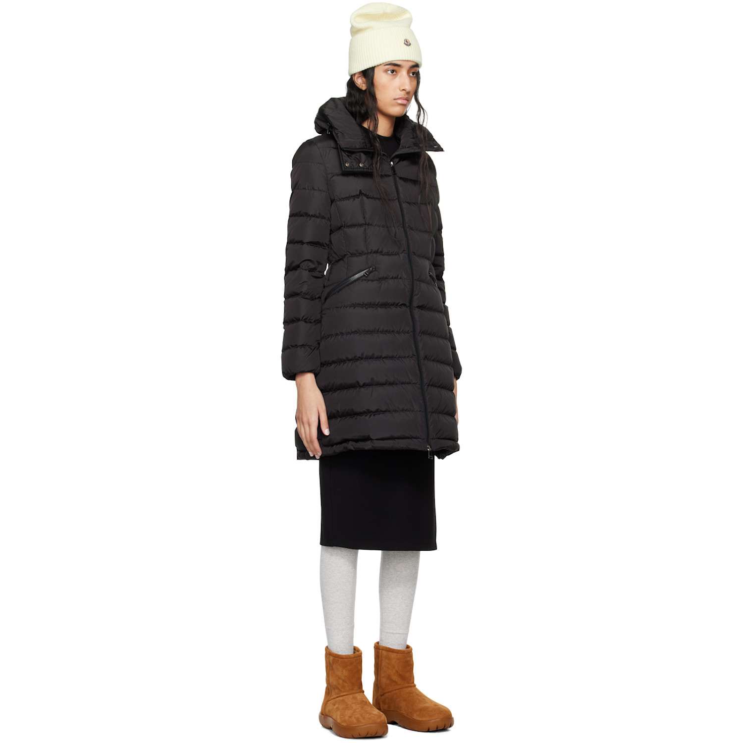  Moncler Black Flammette Down Coat 