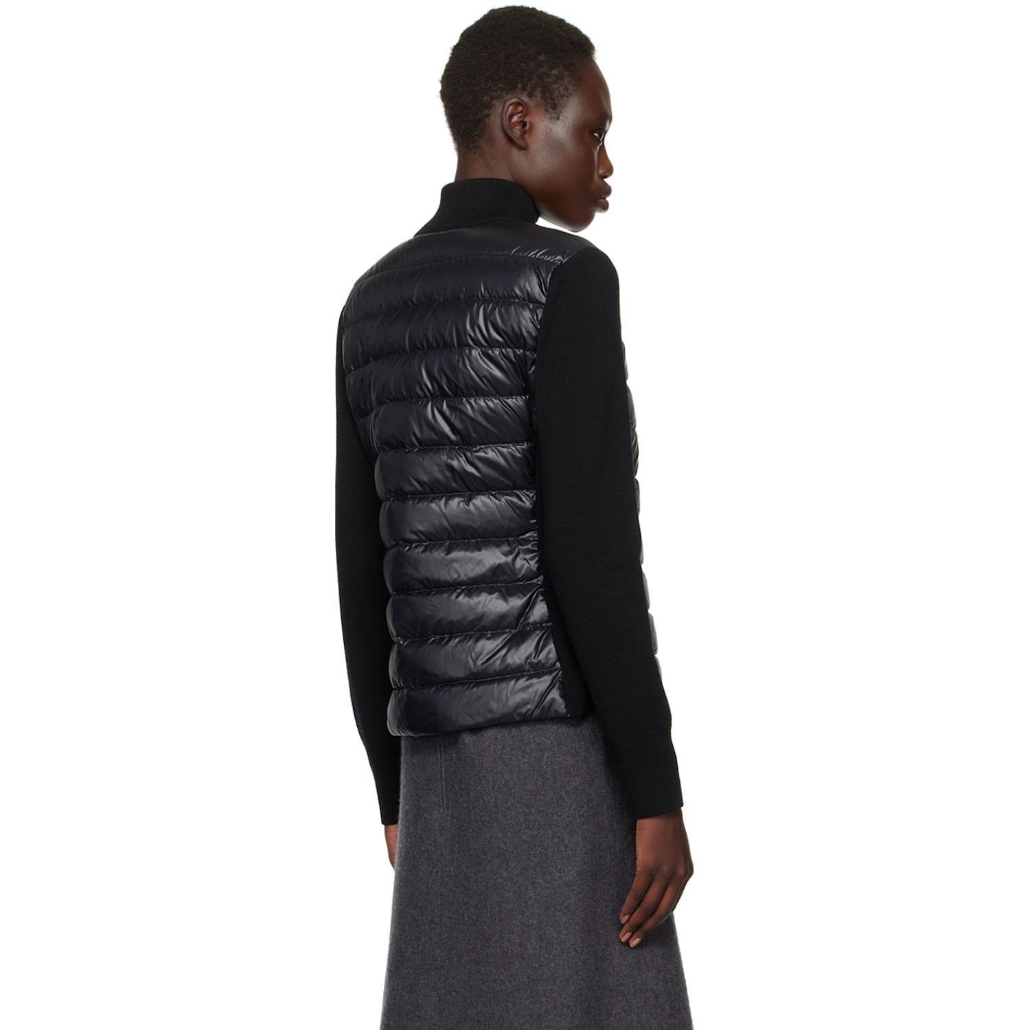  Moncler Black Padded Wool Down Jacket 