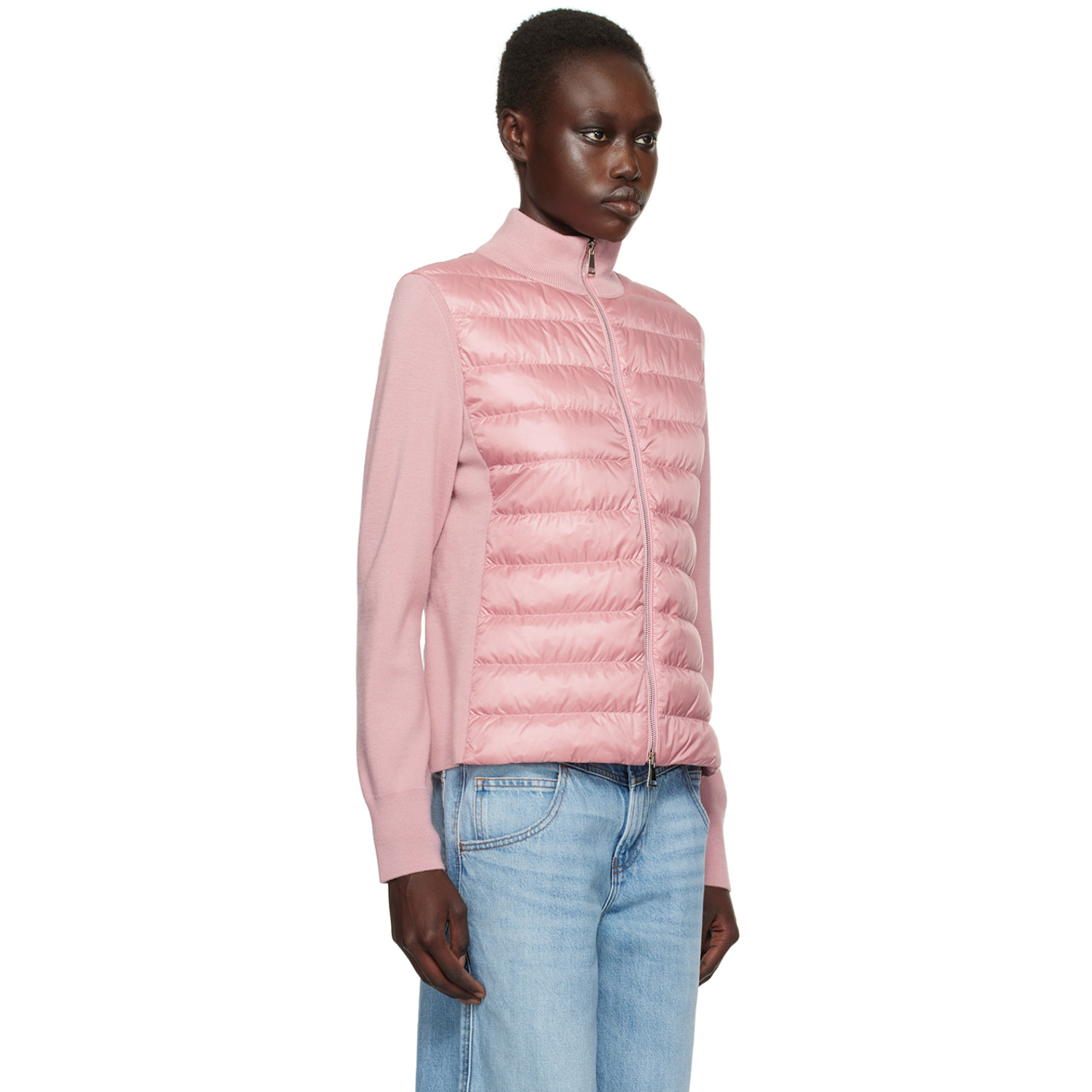  Moncler Pink Padded Wool Down Jacket 