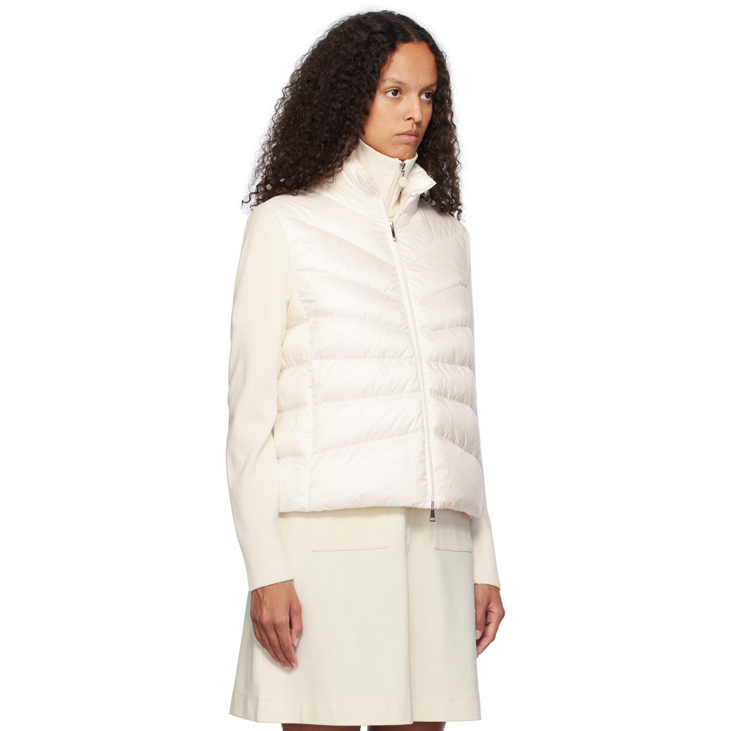  Moncler Off-white Padded Wool Down Cardigan 