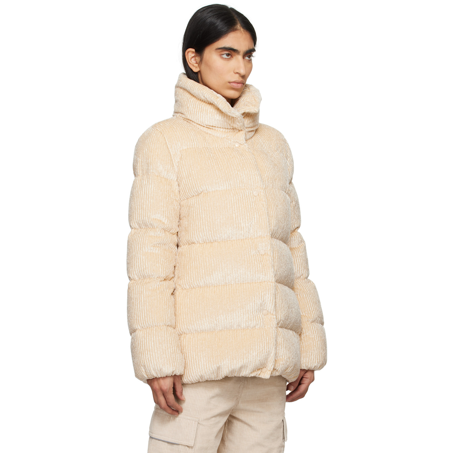  Moncler Yellow Cochevisse Corduroy Short Down Jacket 