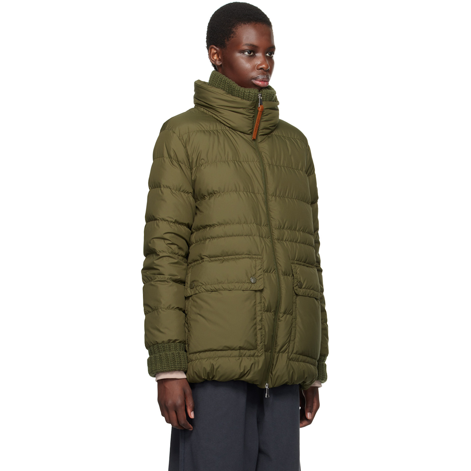  Moncler Green Baux Short Down Jacket 