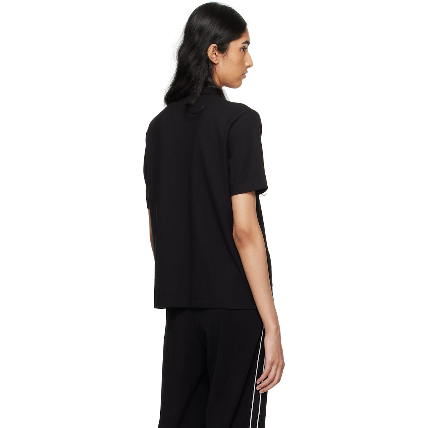  Moncler Black Embroidered-logo Polo 
